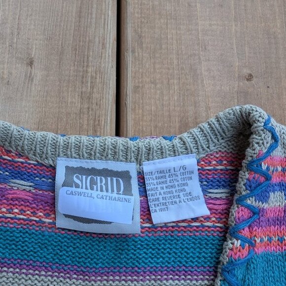 Sigrid Vintage Made in Hong Kong Knit Button Up Vest Women Size Large - Picture 3 of 6